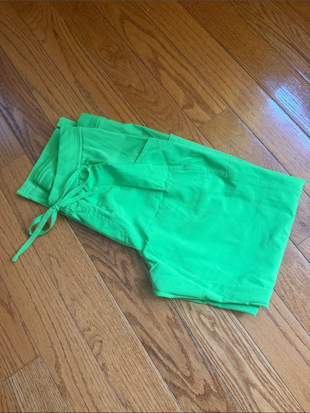 Woman Neon Scrub Pants - Bright Neon Green Drawstring Pants